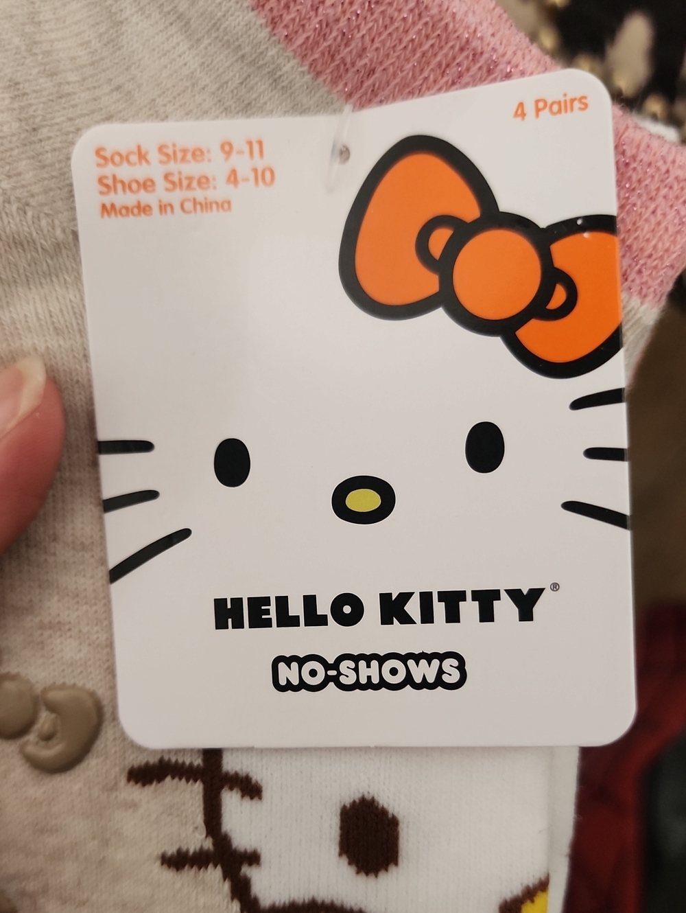 Hello Kitty Pink and Orange Girls' No-Show Socks - 8 Pack